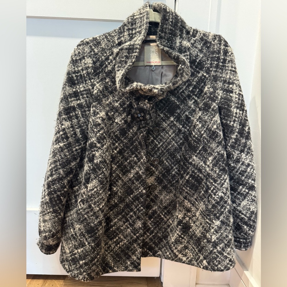 Rebecca Taylor tweed (Chanel inspired) high neckk coat